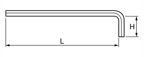 ツノダ 六角レンチ ロングタイプ (KL)の寸法図