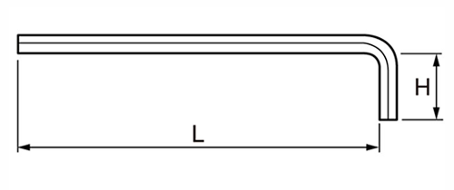 ツノダ 六角レンチ ロングタイプ (9本組セット)(KL-A)の寸法図