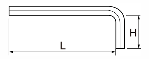 ツノダ 六角レンチ 標準タイプ (KS)の寸法図