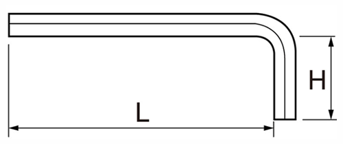 ツノダ 六角レンチ 標準タイプ (9本組セット)(KS-A)の寸法図
