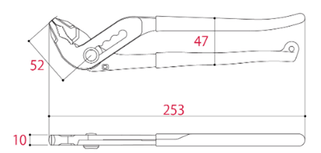 ツノダ ウォーターポンプ バネ付プライヤー(WP-SS)の寸法図