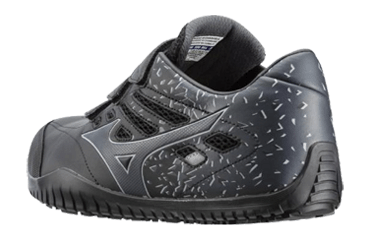 ミズノ 安全靴 F1GA190109 ブラック x ダークグレーの寸法図