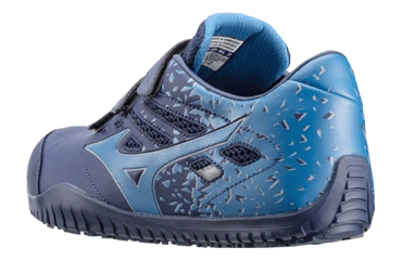 ミズノ 安全靴 F1GA190114 ネイビー x ブルー (マジックタイプ)の寸法図