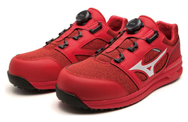 ミズノ 安全靴 F1GA220262 オールマイティBOA(レッド/ホワイト)の商品写真