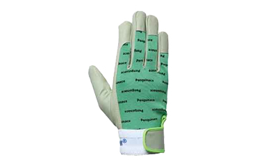 ペンギンエース ノンスリップエレカー 作業手袋 (甲/メリヤス) 白/緑の商品写真