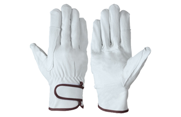 シモン 豚革手袋 豚白 PL-718 (袖口マジック止め式)(掌部/豚革当て付き)の商品写真