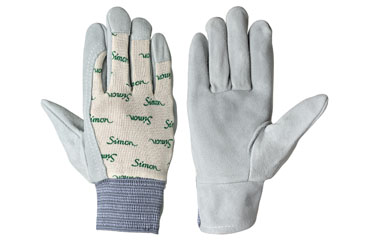 シモン 牛床革手袋 CS-126 綿トリコット (袖口/ゴムタック式)の商品写真