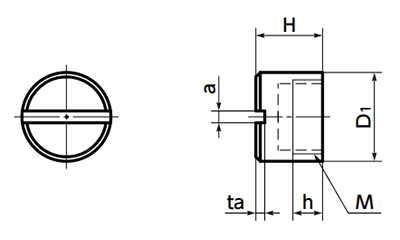アルミニウム合金(A5056) カバーキャップ(専用ボルト用)(内ねじ付) SCAP-ALの寸法図