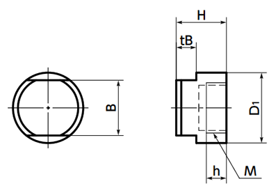 セラミック カバーキャップ(専用ボルト用)(内ねじ付) SCAP-CEの寸法図