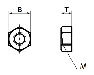 セラミック 六角ナット 1種(ミリネジ)SCX-Nの寸法図