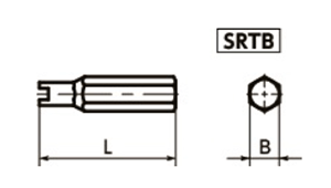 TRF ツー・ホール いたずら防止ねじ用ビット (SRTB)(SRTS専用)(NBK製)の寸法図