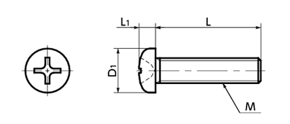 ピーク(樹脂製)(+)ナベ頭 小ねじ (うす茶)(SPE-P/小袋入り)(NBK製)の寸法図