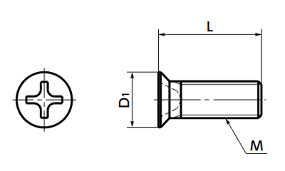 ピーク(樹脂製)(+)皿頭 小ねじ (精密機器用微細ねじ)(うす茶)(SPE-MF)(10本入)(NBK製)の寸法図