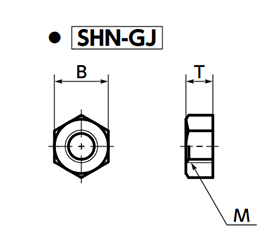 鉄 六角ナット(1種)(異種金属接触腐蝕防止処理)(SHN-GJ)(NBK製)の寸法図