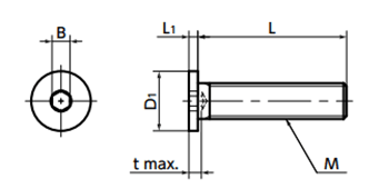 SUSXM7 六角穴付き極低頭ボルト(クリーン洗浄・クリーン梱包済み)(SSHS-UCL)(10本入)(NBK製)の寸法図