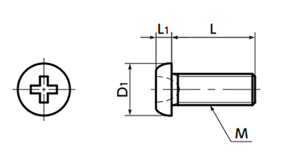 鉄 精密機器用なべ小ねじ (微細 ねじ)(SNZ-TBZ)(ばら単位)の寸法図
