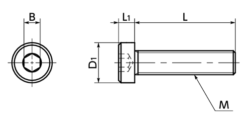PPS(樹脂製) 六角穴付き低頭ボルト(キャップスクリュー/明るいうす茶)(SPS-LC-VA/ばら見積品)(NBK製)の寸法図