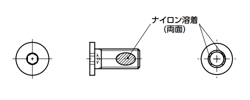 ステンレス SUSXM7 六角穴付き極低頭ボルト(ナイロン溶着付)(緩み止処理)(SSHS-ALK-VA/ばら単位)(NBK製)の寸法図