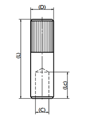 NBK 鉄(SUM22L) クイックピンプランジャ用打ち込みピン (PQC-S)の寸法図