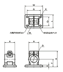 アルミ(AC3A) パイプジョイント - フランジGN146-B-SW(艶消黒塗装)(NBK品)の寸法図