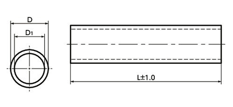 アルミニウム パイプ (長さ指定タイプ) GN990-ALD-18-EL(外径φ18/内径φ15)(*印サイズ追加送料の場合あり)の寸法図