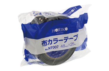 ホリコー 布カラーテープ 黒色 (梱包用) NT-007の商品写真